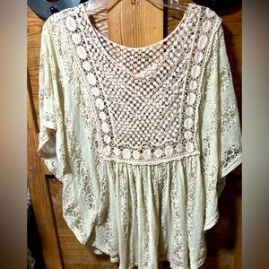 XL Boho Lace Blouse (fits up to a 2x)